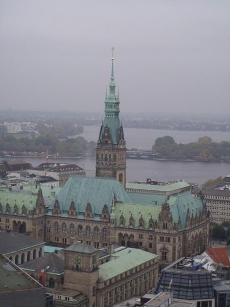 View of town hall from freezing viewing platform View of town hall from freezing viewing platform